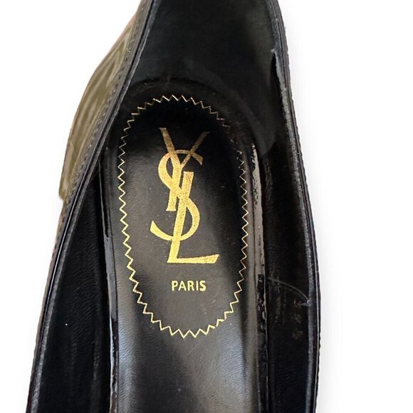 Yves Saint Laurent Palais 105 Peep Toe Pumps in Black Patent/ Leather, Size 39.5 - Picture 16 of 16